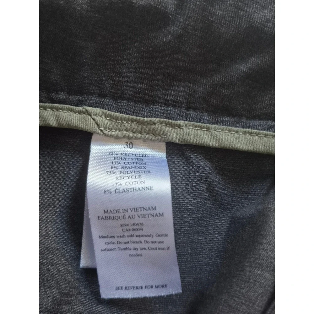 Faherty All Day Shorts Mens 30 Charcoal Gray Hybrid Swim Trunks Stretch 9 Inseam